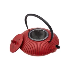 Japanese Cast Iron Teapot, 800ml, Red Black Teapots