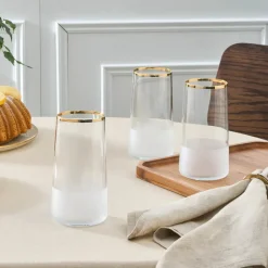 Jasmine 3-Piece Highball Glass Set, 520ml, White Highball Glasses