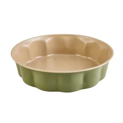 Jennese Fiorella Non-Stick Metal Round Cake Tin, 26cm, Green Cake Tins