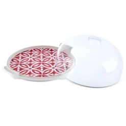 New Jofy 2-Piece Cake Dome, 35cm, Red Serving Platters
