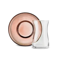 Hot Juliet 12-Piece Turkish Tea Set for 6 People, Brown Turkish Tea Sets