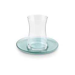 Clearance Juliet 12-Piece Turkish Tea Set for 6 People, Green Turkish Tea Sets