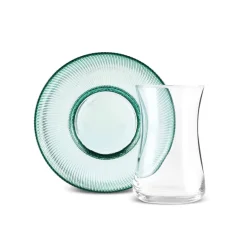 Clearance Juliet 12-Piece Turkish Tea Set for 6 People, Green Turkish Tea Sets