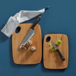 Outlet Karya 2 Piece Bamboo Chopping Board Set, Wood Chopping Boards