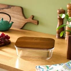 New Karya Acacia Storage Container, 1300ml, Storage Containers