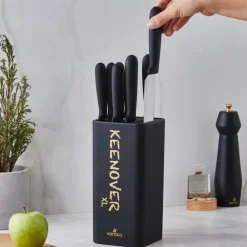 Keenover 9 Piece Knife Block Set, Black Knife Sets