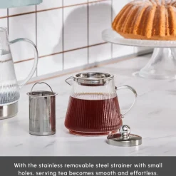 Sale Keops Borosilicate Glass Teapot Set, Transparent Silver Turkish Coffee Pots|Turkish Teapots