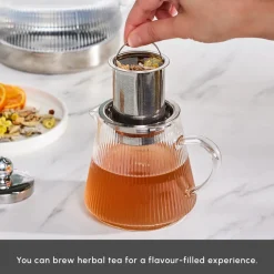 Sale Keops Borosilicate Glass Teapot Set, Transparent Silver Turkish Coffee Pots|Turkish Teapots