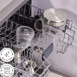 Discount Keops XL Borosilicate Glass Teapot Set, Transparent Silver Turkish Teapots