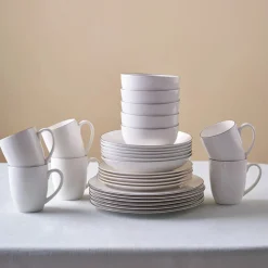 Discount Lea 30-Piece Bone China Dinner Set for 6 People, White Black See All Dinner Sets|Bone China Dinner Sets