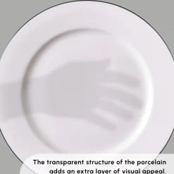 Discount Lea 30-Piece Bone China Dinner Set for 6 People, White Black See All Dinner Sets|Bone China Dinner Sets