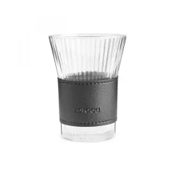 Online Leather Cool Touch Latte Coffee Glass, 210 Ml, Black Coffee Glasses