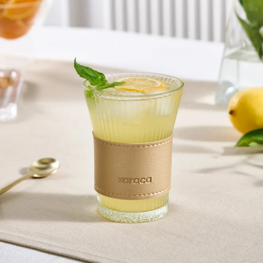 Outlet Leather Cool Touch Latte Coffee Glass, 210 Ml, Coffee Glasses