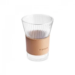 Discount Leather Cool Touch Latte Coffee Glass, 210 Ml, Brown Coffee Glasses