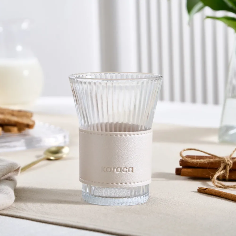 Outlet Leather Cool Touch Latte Coffee Glass, 210 Ml, Coffee Glasses