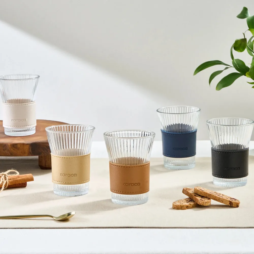 Outlet Leather Cool Touch Latte Coffee Glass, 210 Ml, Coffee Glasses