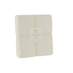 Leaves Wellsoft Blanket, Single, 150x200cm, White Throws & Blankets