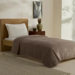 Clearance Leaves Wellsoft Blanket, Single, 150x200cm, Stone Throws & Blankets