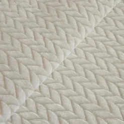 Best Leaves Wellsoft Blanket, Double, 200x220cm, White Throws & Blankets