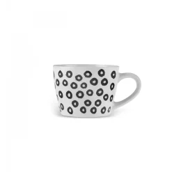 Clearance Linda Patterned Porcelain Mug, 350ml, Black Mugs