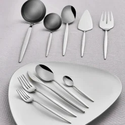 Best Lizbon 65-Piece Stainless Steel Cutlery Set for 12 People, Silver Cutlery Sets