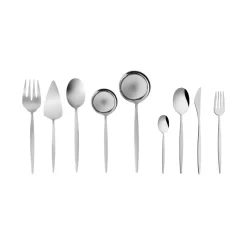 Best Lizbon 65-Piece Stainless Steel Cutlery Set for 12 People, Silver Cutlery Sets