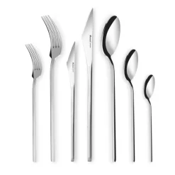 Outlet Look 84-Piece 316+ Stainless Steel Cutlery Set for 12 People, Silver Cutlery Sets
