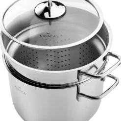 New Love of Kitchen Stainless Steel Induction Spaghetti Stockpot with Lid, 20cm, Silver Pots|Induction Cookware