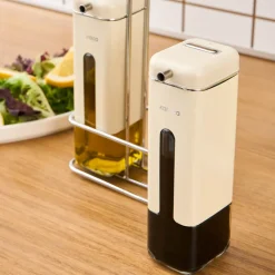 Luminous 3-Piece Glass Oil and Vinegar Bottle, Inox Oil & Vinegar Bottles