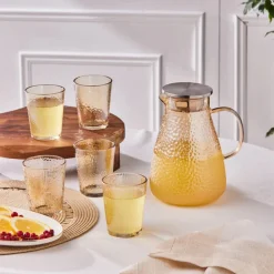 Sale Luminous 7-Piece Tumbler Glass Set, Amber Tumbler Glasses