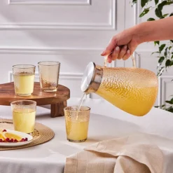 Sale Luminous 7-Piece Tumbler Glass Set, Amber Tumbler Glasses