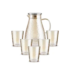 Sale Luminous 7-Piece Tumbler Glass Set, Amber Tumbler Glasses