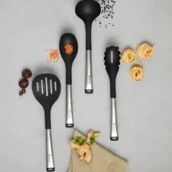 Discount Luna 4 Piece Kitchen Utensil Set, Black Kitchen Utensils