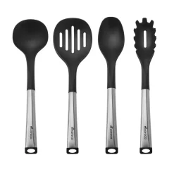 Discount Luna 4 Piece Kitchen Utensil Set, Black Kitchen Utensils