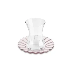 Outlet Luna 12-Piece Turkish Tea Set for 6 People, 130ml, Light Brown Turkish Tea Sets