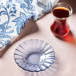 Sale Luna 12-Piece Turkish Tea Set for 6 People, 130ml, Light Blue Turkish Tea Sets