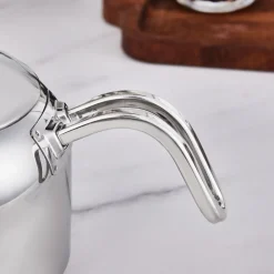 Outlet Manes Stainless Steel Induction Teapot Set, Medium, Metal Turkish Coffee Pots|Turkish Teapots