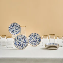 Discount Mare 12-Piece Glass Turkish Tea Set for 6 People, 170ml, Transparent Turkish Tea Sets