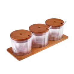 Best Massimo 3 Piece Spice Jar Set, 330ml, Transparent Spice Racks|Spice Jars