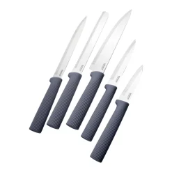 Clearance Massimo 12-Piece Knife Block Set, Chopping Board and Kitchen Utensil Set, Anthracite Knife Sets