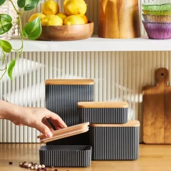 Best Massimo 4-Piece Plastic Storage Container Set, 5L, Anthracite Storage Containers