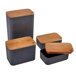 Best Massimo 4-Piece Plastic Storage Container Set, 5L, Anthracite Storage Containers