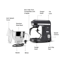 Online Mastermaid Chef Pro Zero Side Tech Stand Mixer, 5L, 1500W, Space Grey Stand Mixers