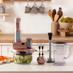 Outlet Mastermaid ProSteel Glass 8 in 1 Food Processor, 2500W, Rosegold Food Processors