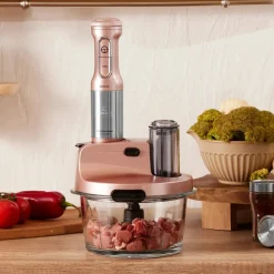Outlet Mastermaid ProSteel Glass 8 in 1 Food Processor, 2500W, Rosegold Food Processors