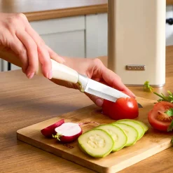 Sale Mastersharp 6-Piece Stainless Steel Knife Set with Stand, 30cm, Ecru Knife Sets