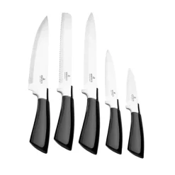 Discount Mastersharp 6-Piece Stainless Steel Knife Set, 30cm, Black Knife Sets