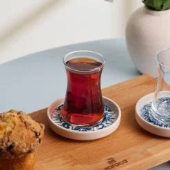 New Mavili 6-Piece Turkish Tea Set for 6 People, 170ml Turkish Tea Sets