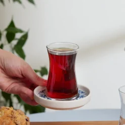 New Mavili 6-Piece Turkish Tea Set for 6 People, 170ml Turkish Tea Sets