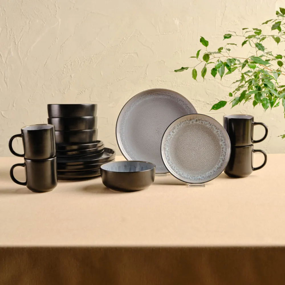 Clearance Messina Reactive Glaze 16-Piece Dinner Set for 4 People, Multi See All Dinner Sets|Reactive Glaze Dinner Sets